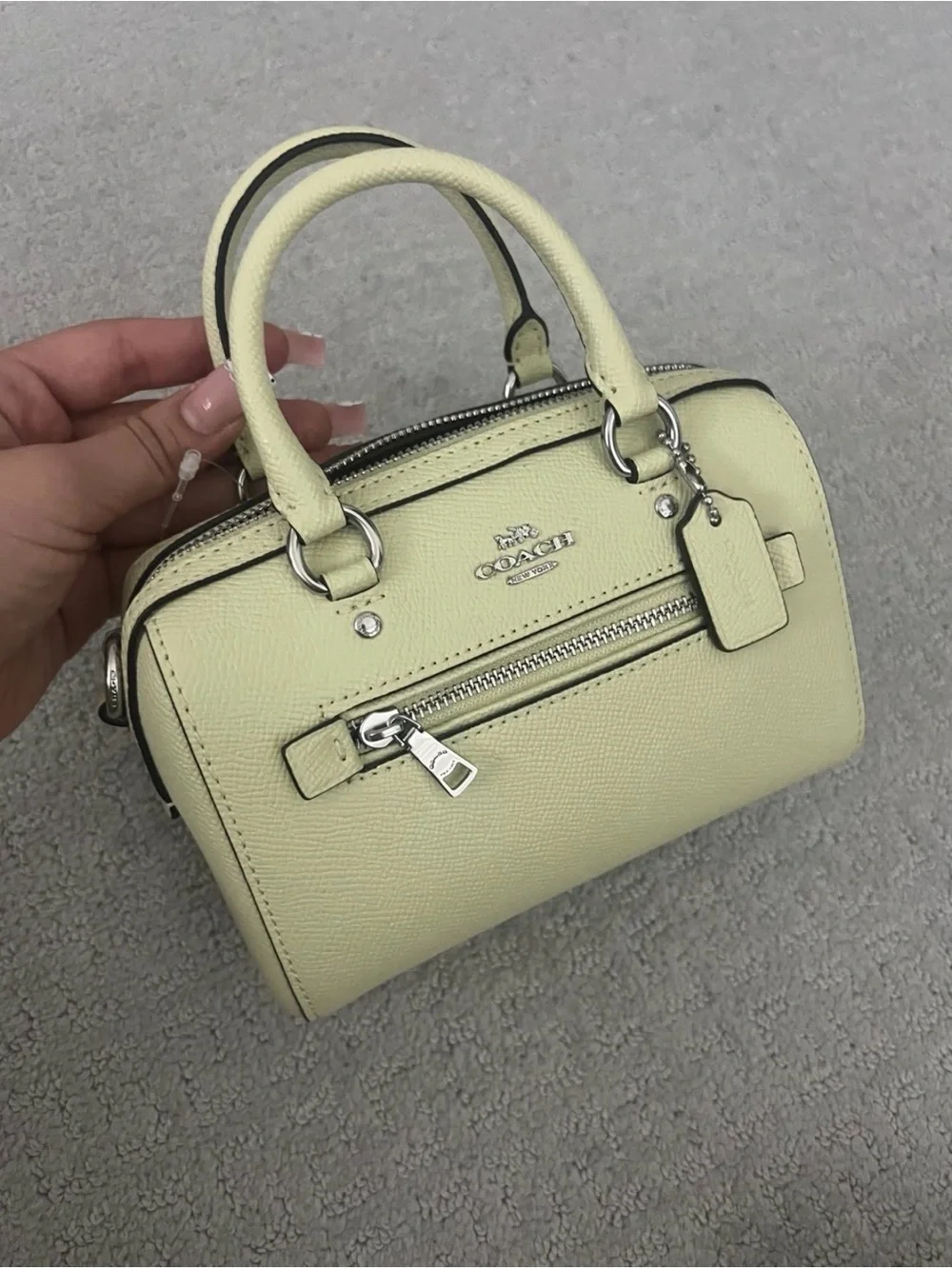 Coach Mini Rowan Crossbody bag in a Pale Lime color